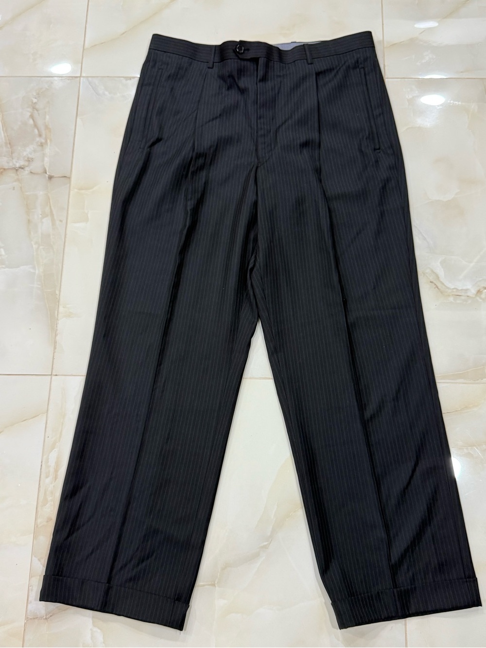 Mario Rossi Black Pinstripe Dress Pants